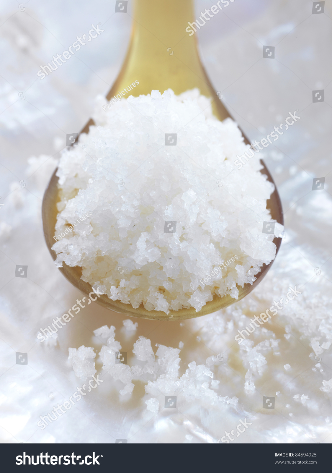 Spoonful of Fleur de sel sea salt from Gurande-