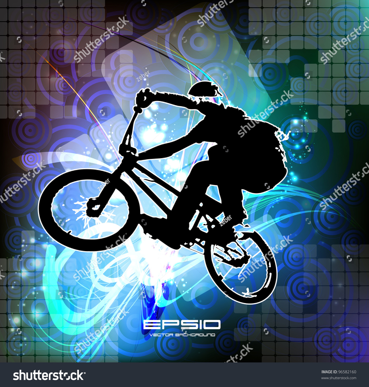 vector of bmx cyclist