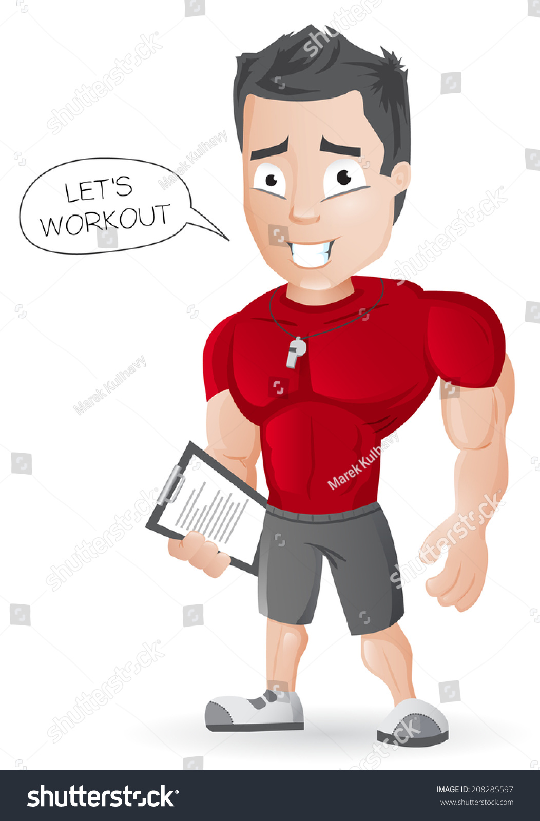 卡通体能教练——向量-医疗保健,运动/娱乐活动-海洛创意(hellorf)